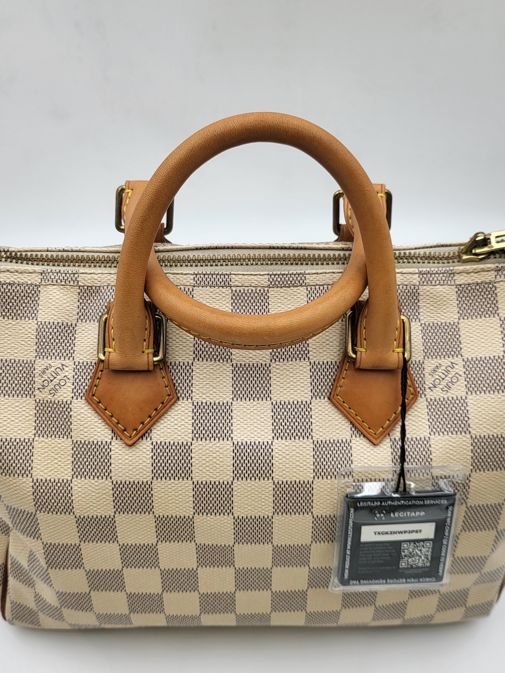 LOUIS VUITTON Damier Azur Speedy Bandouliere 25, Auth w/COA - Picture 2 of 16